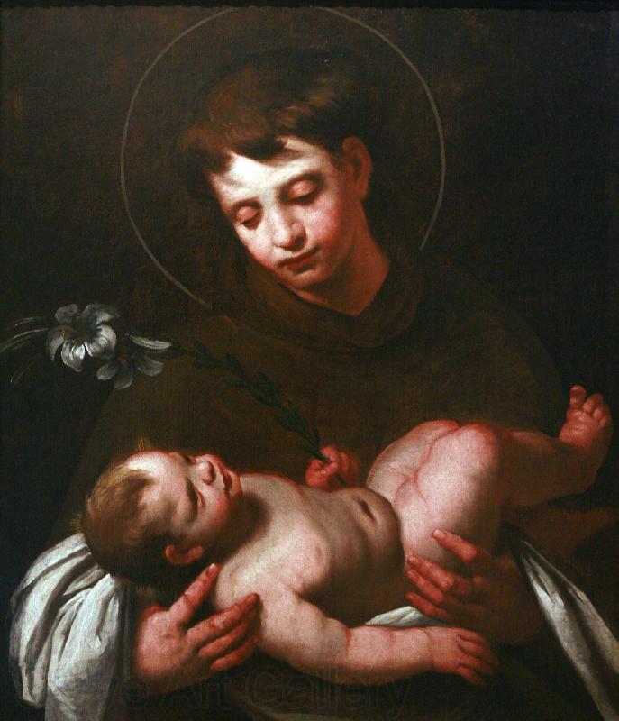 Bernardo Strozzi Saint Antony of Padua holding Baby Jesus Norge oil painting art